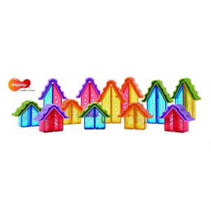 Eduplay Village crystal, set de 36 pi&egrave;ces et 6 cartes de mod&egrave;les