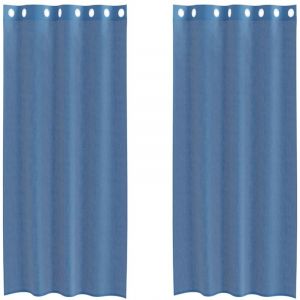 VidaXL Rideaux en voile avec œillets 2 pcs bleu royal