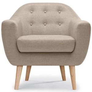 Image de Stanley Fauteuil scandinave Savoy tissu Beige