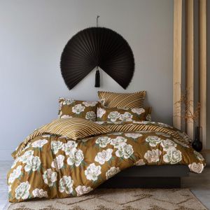 Housse de couette double face en coton imprimé marron DR. RAFFINEMENT