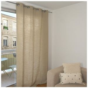 Rideau lin et coton beige 140x250 cm