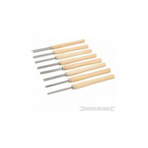 Silverline 303159 Jeu de 8 ciseaux pour tour à bois 8 pcs