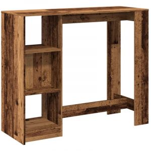 VidaXL Table de bar avec étagère vieux bois bois d'ingénierie Vieux bois