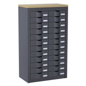 Paperflow Desserte 2 colonnes Cycladis 24 tiroirs - Ht .106.5 cm, anthracite
