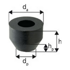 AMF Embout de protection vis de pression Taille : 1 OC 8 mm Filetage M5 d 1 : 125 mm d 2 : 8 mm h 1 : 10 mm h 2 : 5 mm