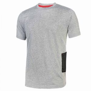 U-Power Tee-shirt manches courtes gris clair Slim ROAD Taille:3XL