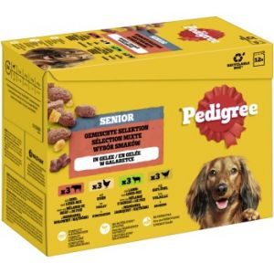 Pedigree Nourriture humide pour chien senior, multipack, s&eacute;lection mixte, en gel&eacute;e 12x100 g