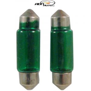 2 Ampoules Navettes - 12V/5W - T11 - Vert - C5W