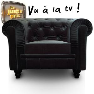 Fauteuil Chesterfield en velours