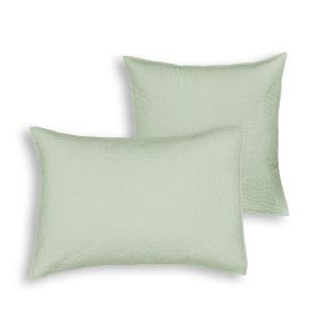 Housse d'oreiller percale coton, Tropical Vert D'Eau Taille 50X70 cm;65X65 cm