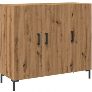 VidaXL Buffet chêne artisanal 90x34x80 cm bois d'ingénierie, meuble de rangement, meuble de rangement de cuisine, meuble de rangement de salon