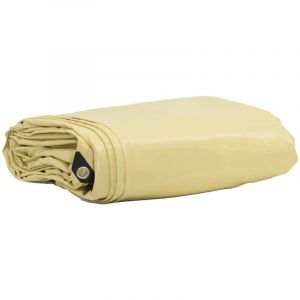vidaXL B&acirc;che 650g / m&sup2; Beige 4 x 7 m Toile avec rev&ecirc;tement en PVC