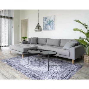 Glina - table basse - m&eacute;tal et verre - 70 cm - noir - Noir