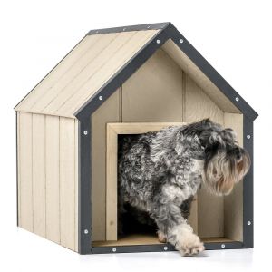 LP SmartSide Niche pour chien - Niche en bois pour chiens de taille moyenne, usage extérieur, 57 x 95 x H68 cm, Taille M - TIMBELA M971-1