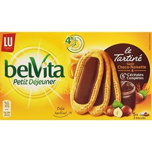 Lu Belvita Petit Déjeuner Le Tartiné Goût Chocolat Noisettes 5 Sachets de 3 Biscuits 250 g