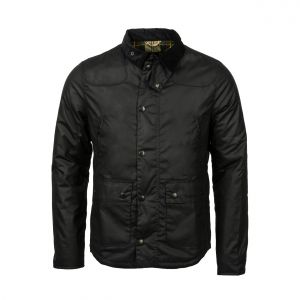 Barbour Parka Reelin Wax courte coton enduit Noir