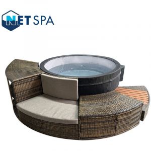NetSpa Ice - Ice Bath 4 places 5kW - Bain Froid Semi-rigide & Mobilier - Fonction Spa chaud et bulles de 3° à 42°C - N