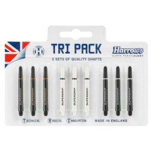 Image de Harrows Tri Pack Shafts Medium (Pack 9 Shafts Supergrip Noir/Blanc)