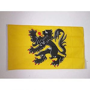 AZ FLAG - Drapeau Flandre - 150x90 cm - Drapeau Flamand - Flandres - Belgique 100% Polyester Avec Oeillets Métalliques Intégrés - Pavillon 110 g