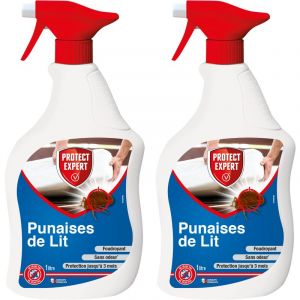 Lot de 2 Spray Anti-Punaises De Lits Foudroyant Prêt à l'emploi 2x1L Ne tâche Pas Efficacité Longue Duré Puissant