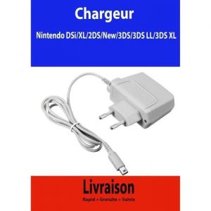 Chargeur Secteur - Nintendo - Compatible 2ds, 3ds - 1m Câble - 4,6v 900ma - Gris