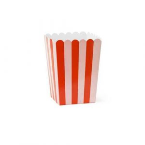 6 bo&icirc;tes &agrave; pop-corn rayures 11x15.5cm rouge rose - g&eacute;n&eacute;rique pop16