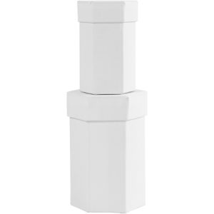 Creotime Lot de boîtes hexagonales à couvercle - Blanc - 7 et 9 cm - 2 pcs