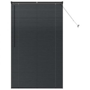 VidaXL Store de Fen&ecirc;tre avec des rideaux Noir Aluminium