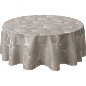 Nappe Anti-taches Biloba ficelle - Ronde 160 cm