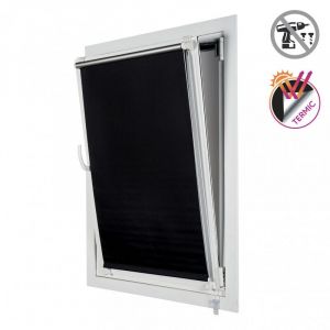 Stores Deco - Store Occultant EasyFix, installation sans perchage, Noir, 150 x 180cm