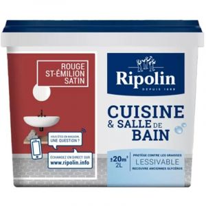 Ripolin Peinture Cuisine & Salle de Bain Rouge Saint-Emilion 2 l
