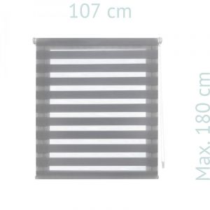 Purline Store enrouleur 107X180 GRIS EASY FIX Nuit et jour, assemblage facile &agrave; l'aide de clips de cadre de fen&ecirc;tre ou d'adh&eacute;sif - Gris