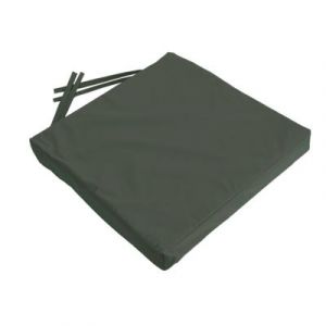 Deko and Co Gallette de chaise carré imperméable gris anthracite L.38 x l.38 x ep.8cm Deco&co