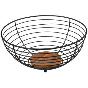 FIVE Simply Smart - Corbeille &agrave; Fruits en M&eacute;tal Mauro 28cm Noir