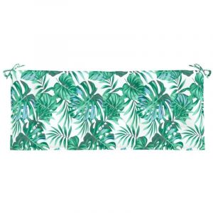 VidaXL Coussin de banc de jardin motif de feuilles 120x50x7 cm
