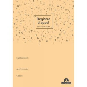 Le dauphin Registre annuel d'appel journalier, 297X210, noms à recopier, 24 pages - Couleurs assorties