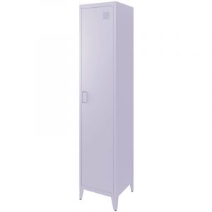 Armoire chambre en acier lilas 4 espaces de rangement. casier