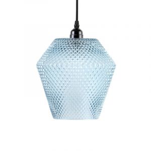 Lampe Suspension en Verre "Nomi" 27cm Bleu Prix