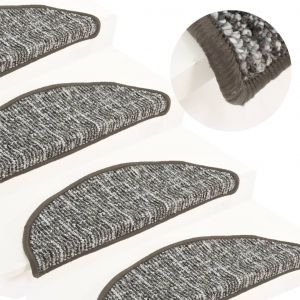 Image de VidaXL Tapis de marches d'escalier 15 pcs Anthracite 65x25 cm - Anthracite