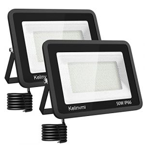 Kelinvmi Projecteurs LED Ext&eacute;rieur 50W, 5000lm Spot LED Ext&eacute;rieur, 4200K Blanc Chaud IP66 Imperm&eacute;able Eclairage de S&eacute;curit&eacute; pour Jardin, Patio, Garage, Entr&eacute;e.