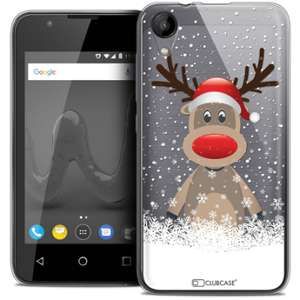 Image de CaseInk Coque Wiko Sunny 2 (4 ) Extra Fine Noël 2017 Cerf au Bonnet