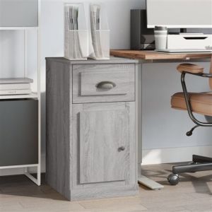VidaXL Armoire Lat&eacute;rale avec Tiroir, Buffet avec Compartiment, Meuble de Rangement Salle de S&eacute;jour, Moderne, Sonoma Gris Bois d'Ing&eacute;nierie