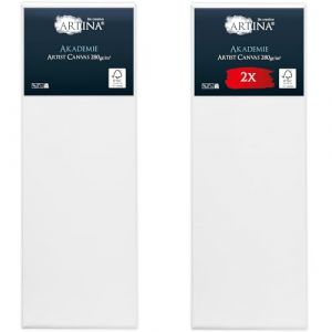 Artina Akademie &ndash; Lot de 2 Ch&acirc;ssis Bois Toile Peinture 50x150 cm &ndash; 2 Fois Peinte au Pr&eacute;alable &ndash; 100% de Coton &ndash; 280 g/m139
