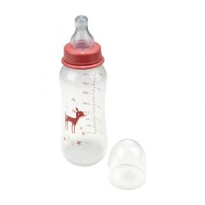 Bébé Douceur, Biberon Col Etroit avec Tétine Débit Variable Silicone 250Ml Faon Foret Magique