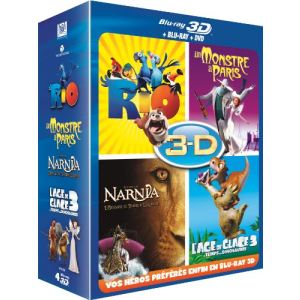 Coffret 3D - Rio + Un monstre à Paris + L'âge de Glace 3 + Le monde de Narnia 3