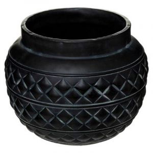 Image de Cac Pot en Ciment "Cuba" 25cm Noir Prix