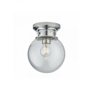 Endon Plafonnier Cheswick 1 ampoule Acier,verre Plaque Chrome,verre transparent - Chrome