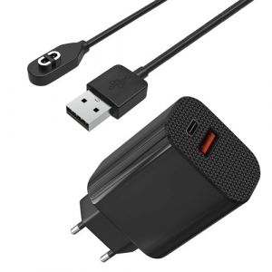 Phonillico Chargeur Secteur 12W + Cable Compatible avec AfterShokz Shokz OpenRun OpenComm Aeropex - Charge Montre
