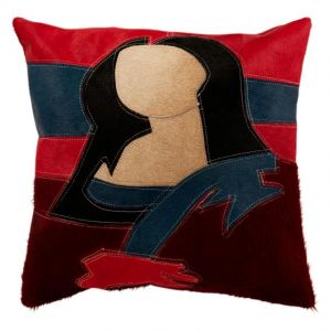 Prix Coussin Déco en Cuir Femme 45x45cm Rouge