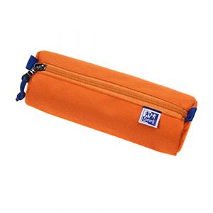 Oxford Trousse à Crayons en Polyester Durable Ronde Grande Taille Orange, Orange, 22x7x9cm, Trousse à